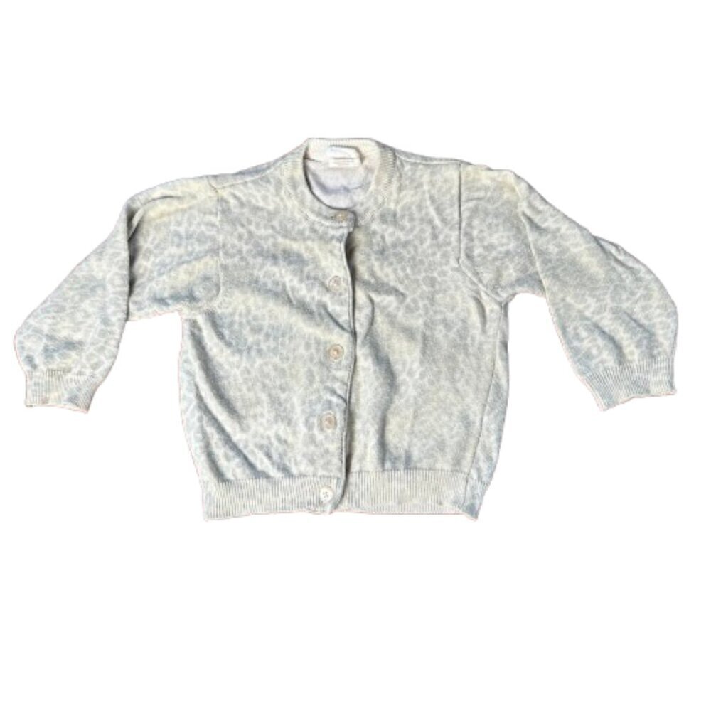 VINTAGE BABY GAP Leopard Cheetah Print Cardigan Sweater Size 12-24 Months